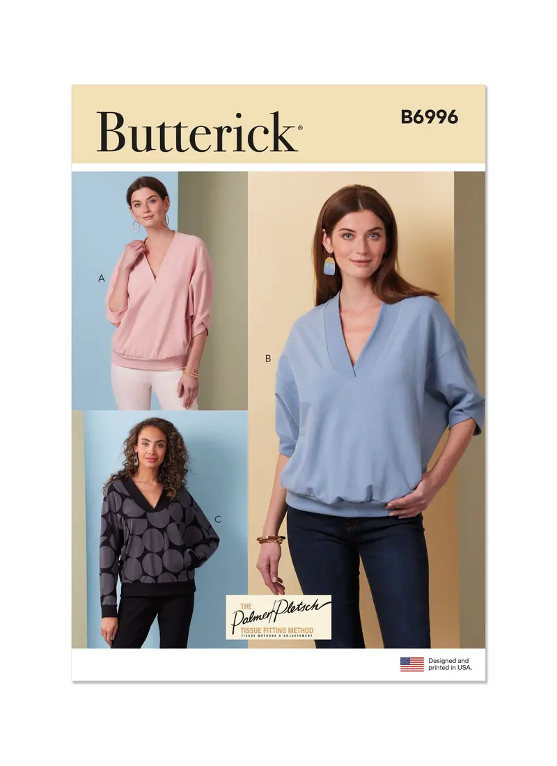 Butterick Sewing Pattern 6996 Knit Tops By Palmer/Pletsch 2