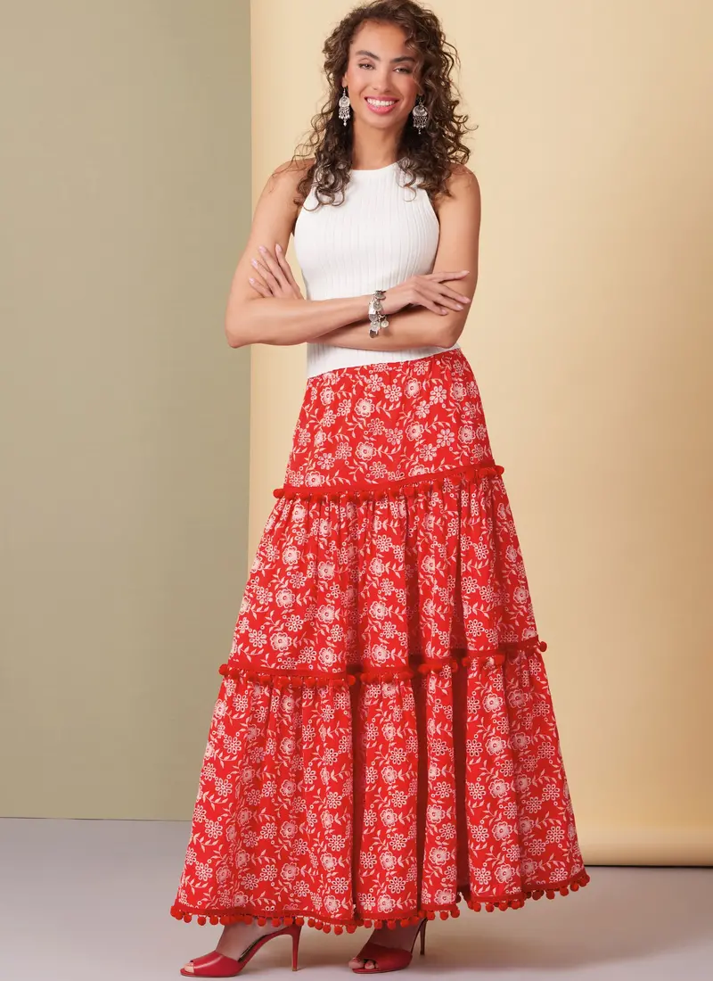 Butterick Sewing Pattern 6999 Tiered Skirts 1