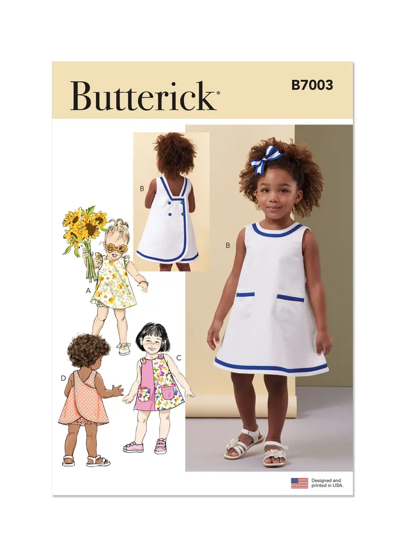 Butterick Sewing Pattern 7003 Toddlers' Dresses And Panties 2