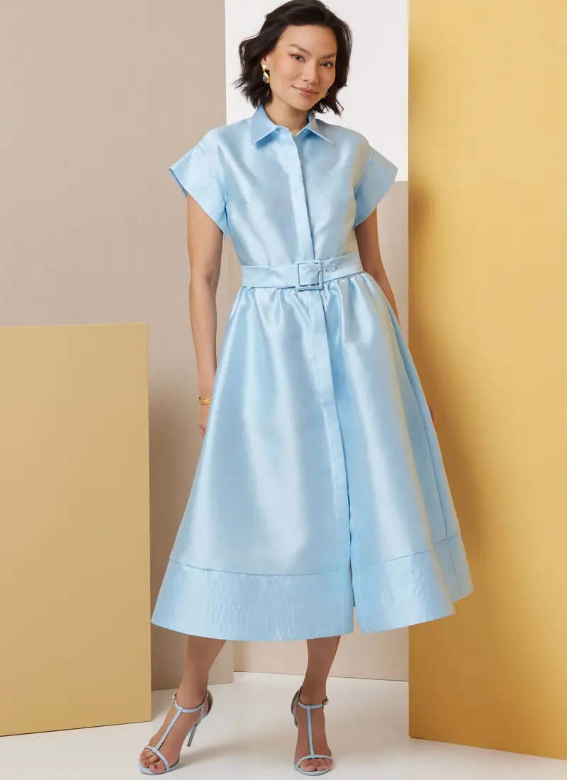 Butterick Sewing Pattern 7021 Dress With Belt, Sleeve And Length Variations 1