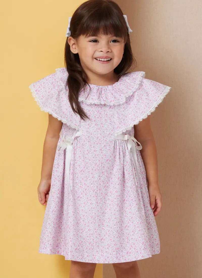 Butterick Sewing Pattern 7032 Toddlers' Dress With Sleeve And Neckline Variations 1