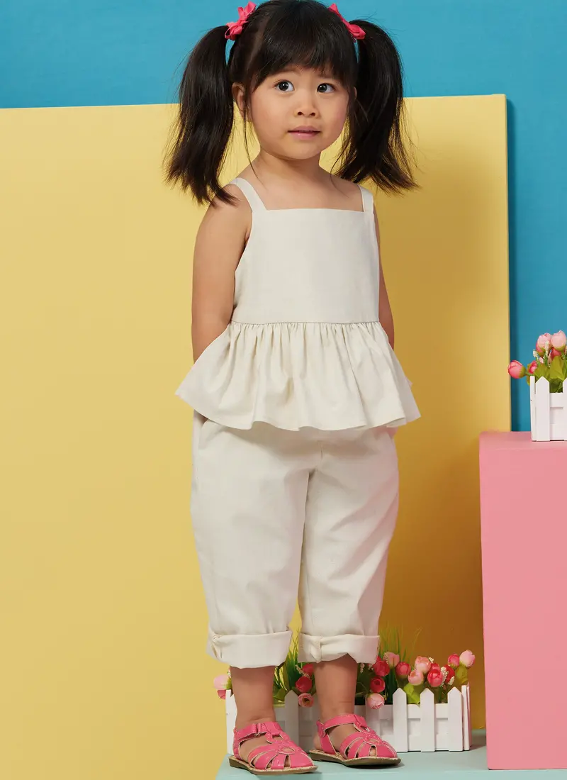 Butterick Sewing Pattern B6936 Toddlers' Overalls And Dress 1