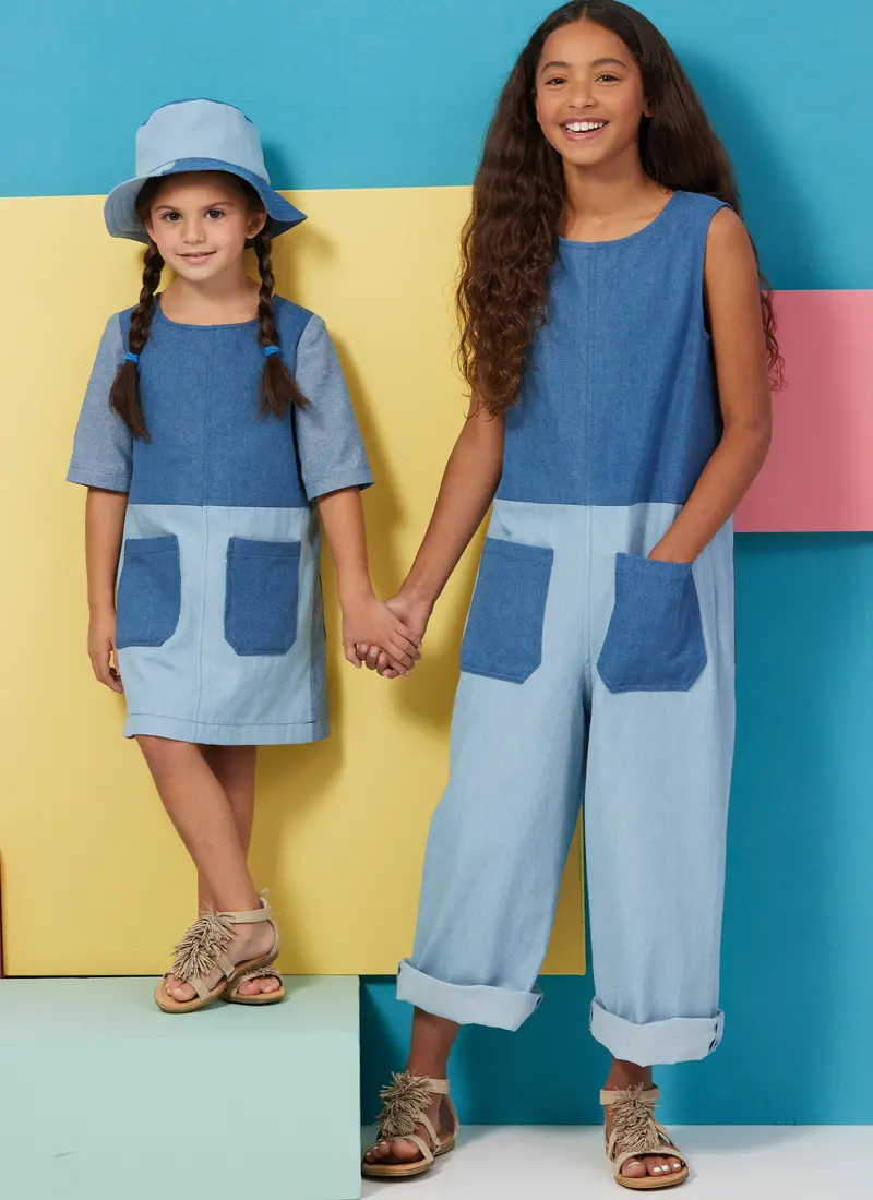 Butterick Sewing Pattern B6937 Children's And Girls' Dress, Romper And Hat In Sizes S-M-L 1