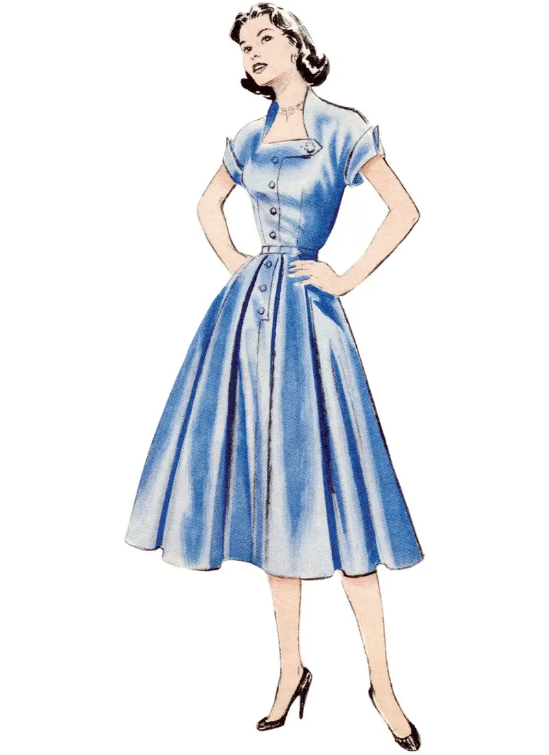 Butterick Sewing Pattern B7019 Misses' 50'S Dress 1