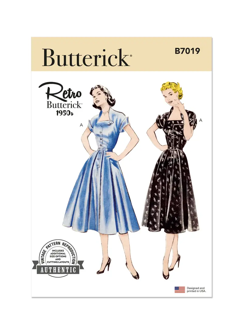 Butterick Sewing Pattern B7019 Misses' 50'S Dress 2