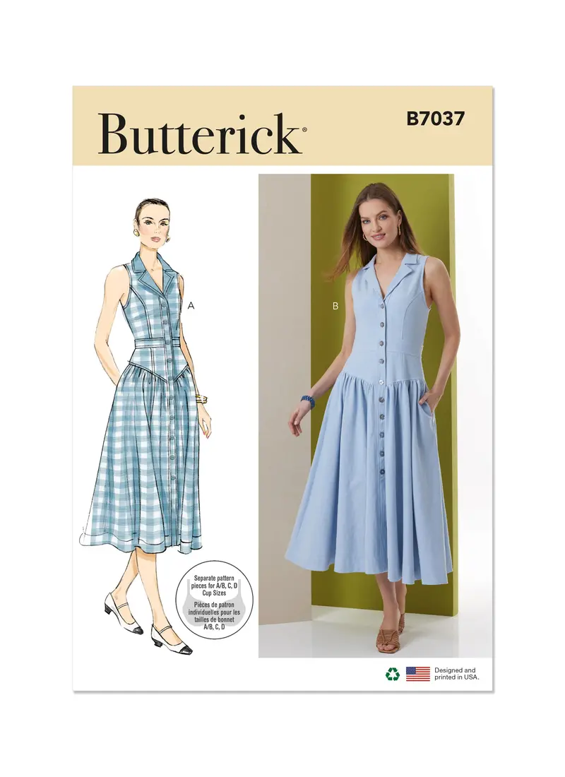 Butterick Sewing Pattern B7037 Midi Dresses 2