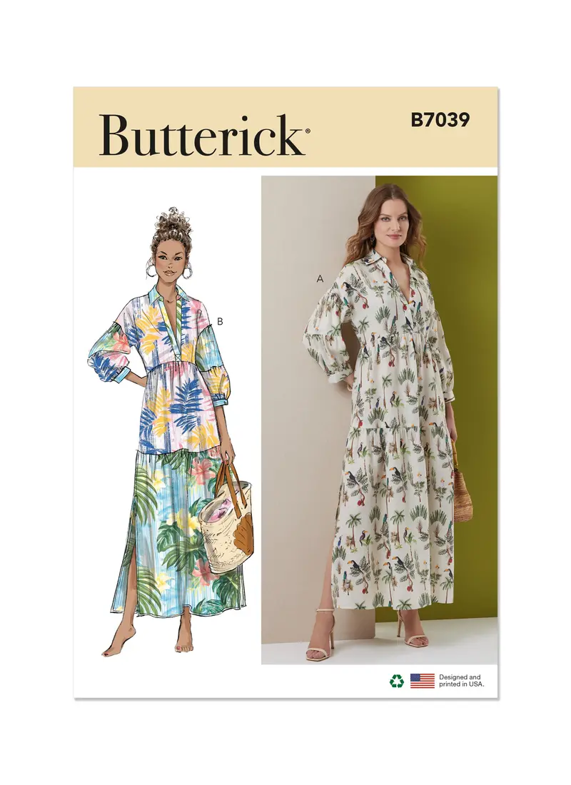 Butterick Sewing Pattern B7039 Tiered Dresses 2
