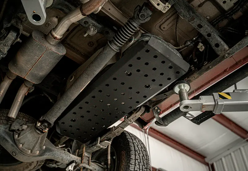Cali Raised 05-23 Dcsb / Ac Toyota Tacoma Fuel Tank Skid Plate - Steel / Powder Coat 1