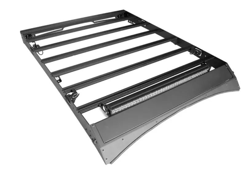 Cali Raised 14-21 Toyota Tundra Crew Max Premium Roof Rack - 52 In Dual Row Spotam/Led Light Bar 1