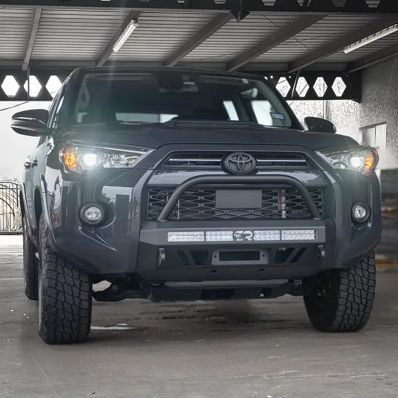 Cali Raised 14-24 Toyota 4Runner Stealth Bumper - Bull Bar 32In Led Bar Combo W/ Small Switch 1