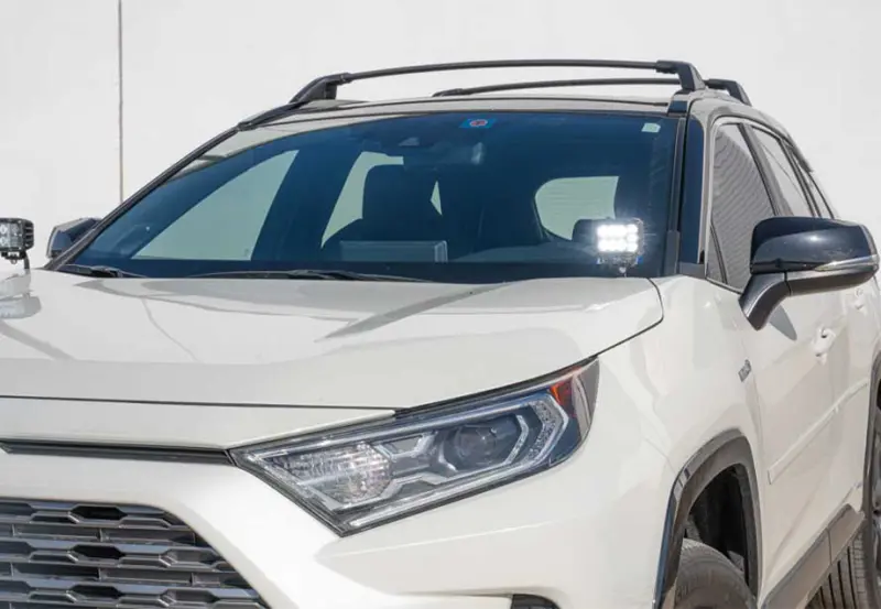 Cali Raised 2019+ Rav4 Ditch Mount Kit - 2 3.5 Inch Round Cannon Pod/Toyota Oem Sq Style Ditch Ligh 1