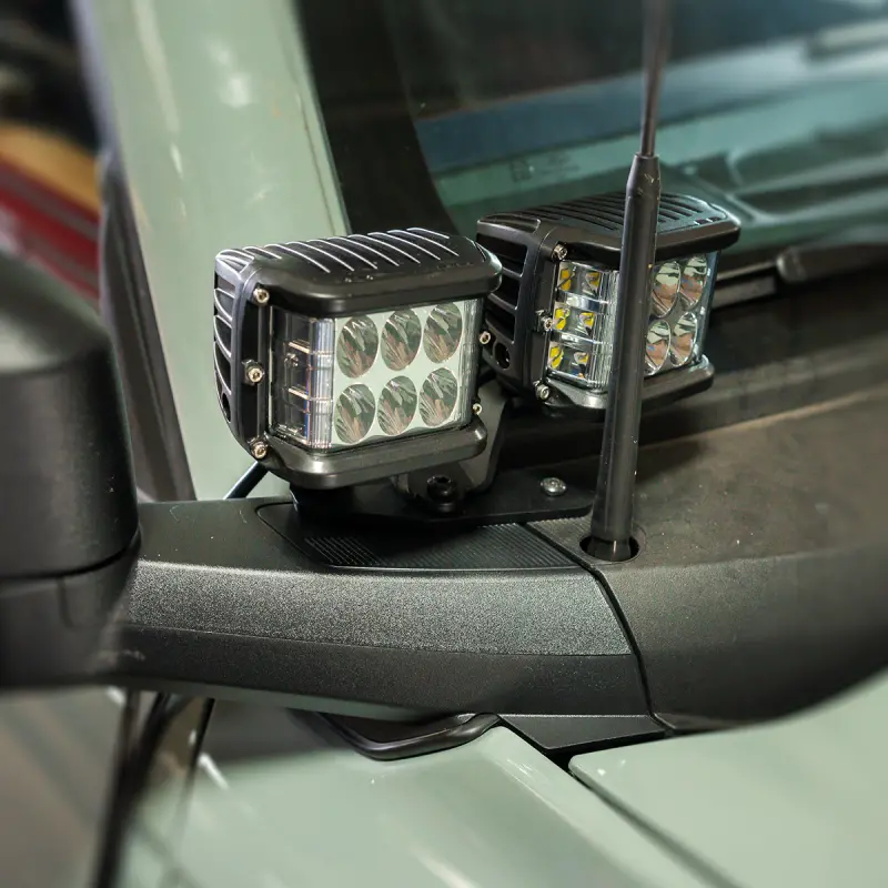 Cali Raised 2021+ Ford Raptor Ditch Light Mount Kit - 2 3X2 18W Led Pods/2 27W Side Projection 1