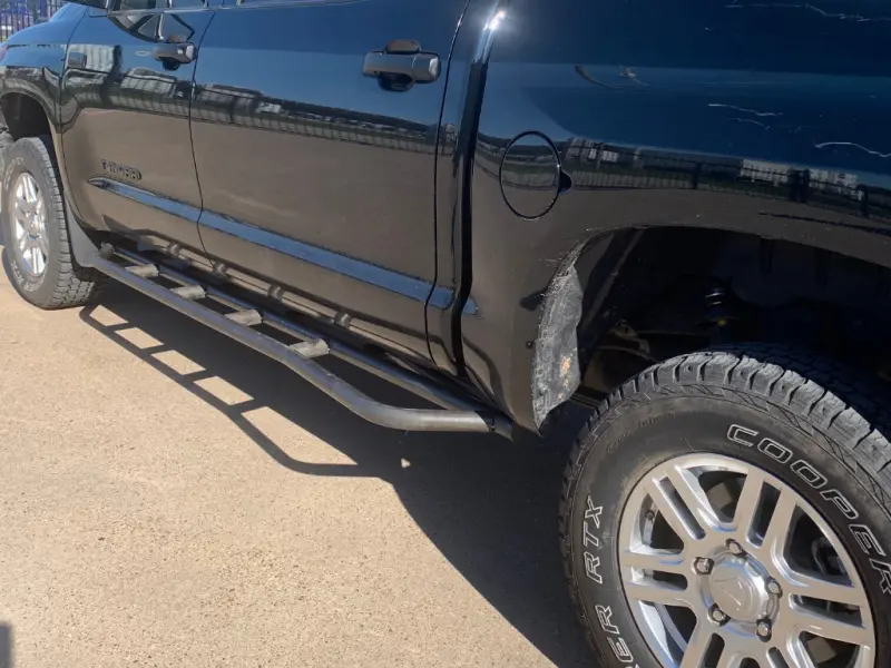 Cali Raised 2022 Toyota Tundra Rock Sliders - Hybrid/Kick Out/Powder Coat Sf + No Fillerplates 1