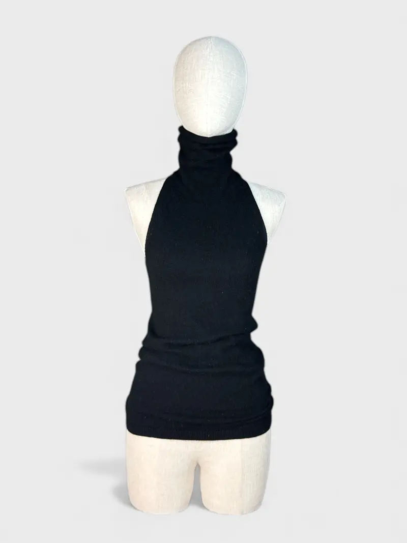 Cami Col Roulé 100% Cashmere Noir Club Monaco , S 1