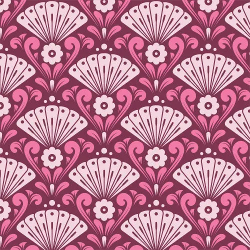 Cloud 9 Organic Cotton Canvas, Magic Flowers, Pinks 1