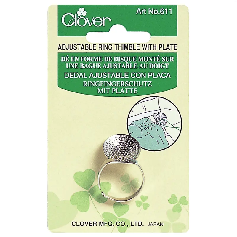 Clover Adjustable Ring Thimble With Plate 1