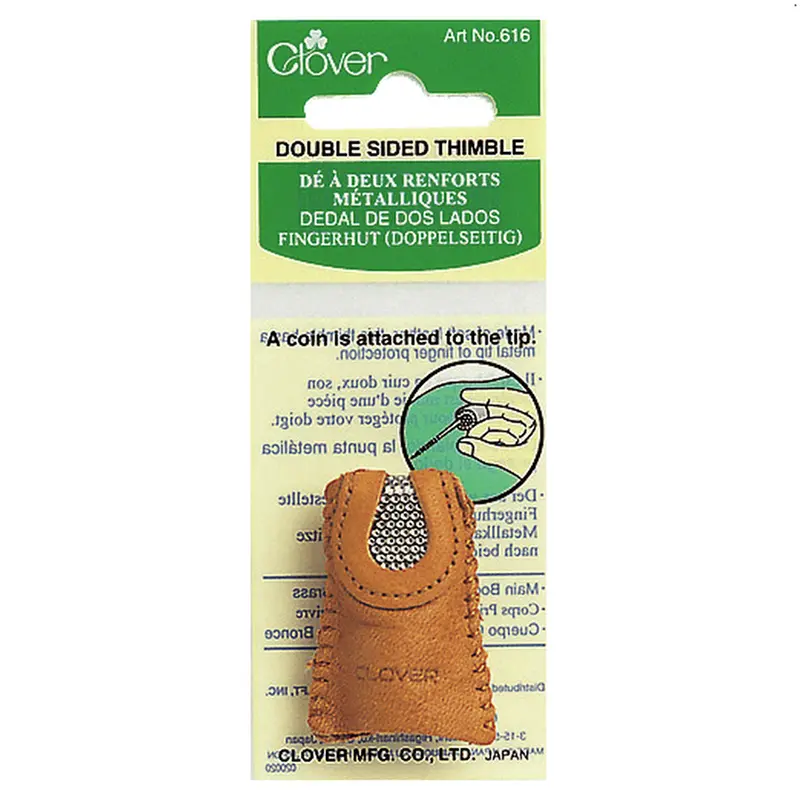 Clover Double Sided Leather Thimble 1