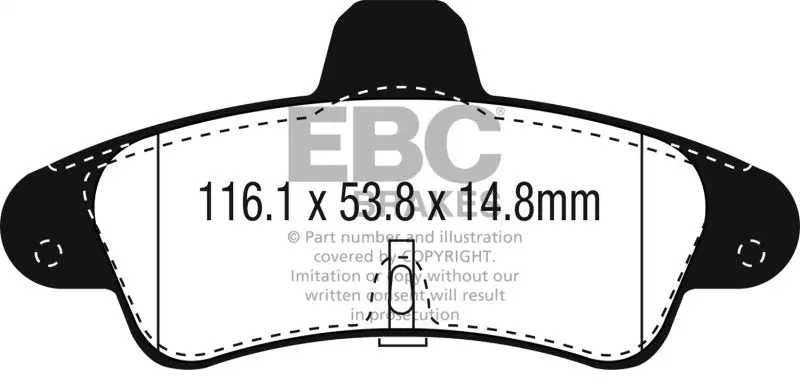 Ebc 2001-2003 Mercury Cougar 2.0L Redstuff Rear Brake Pads 1