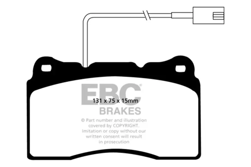 Ebc 2014-2016 Maserati Ghibli 3.0L Twin Turbo (330) Yellowstuff Front Brake Pads 2