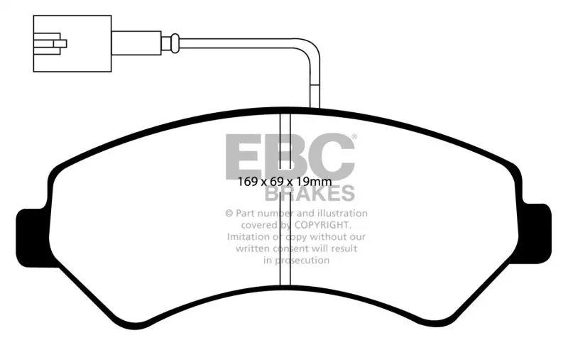 Ebc 2014-2016 Ram Trucks Promaster 3.0L Td Yellowstuff Front Brake Pads 2