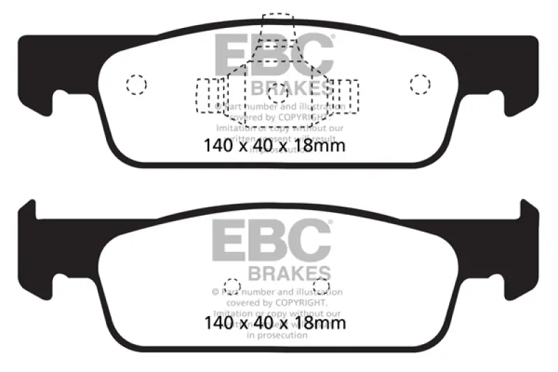 Ebc 2016-2017 Smart Fortwo 0.9L Turbo Yellowstuff Front Brake Pads 1