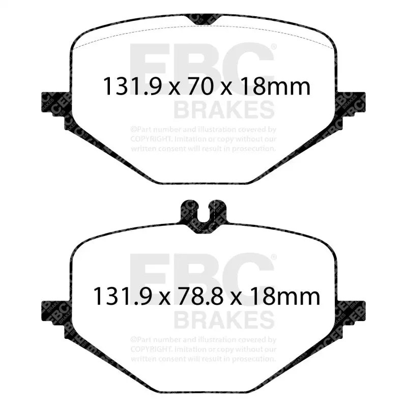 Ebc 2018+ Mercedes-Benz G63 Amg (Bm463) 4.0Tt Yellowstuff Rear Brake Pads 2