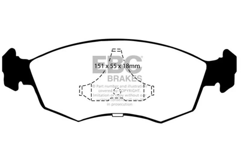 Ebc 85-89 Mercury Merkur Scorpio 2.9 Redstuff Front Brake Pads 2