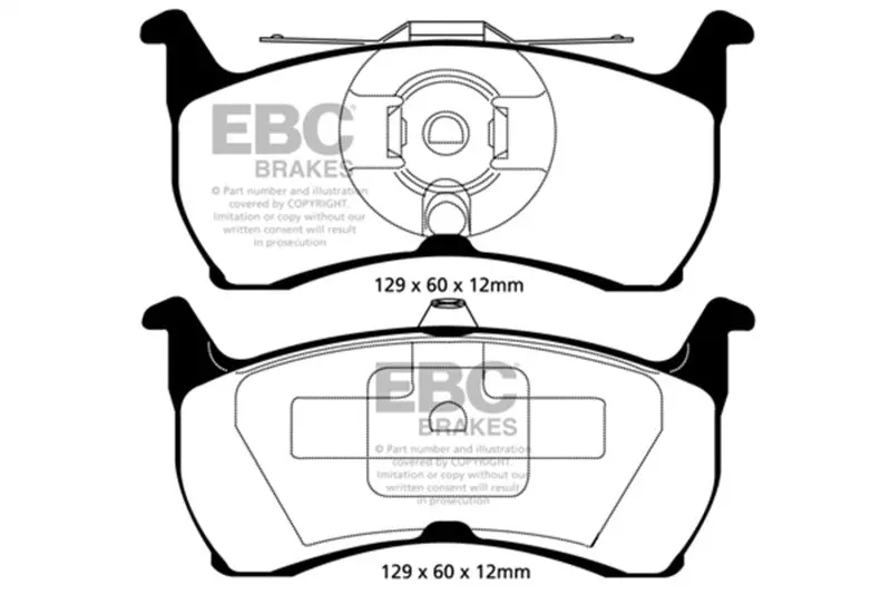 Ebc 93-00 Aston Martin Virage 5.3 (Pbr Caliper) Yellowstuff Rear Brake Pads 2