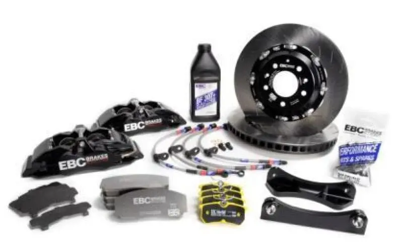 Ebc Racing 09-18 Audi A6 2.0T Black Apollo-6 Calipers 380Mm Rotors Front Big Brake Kit 1