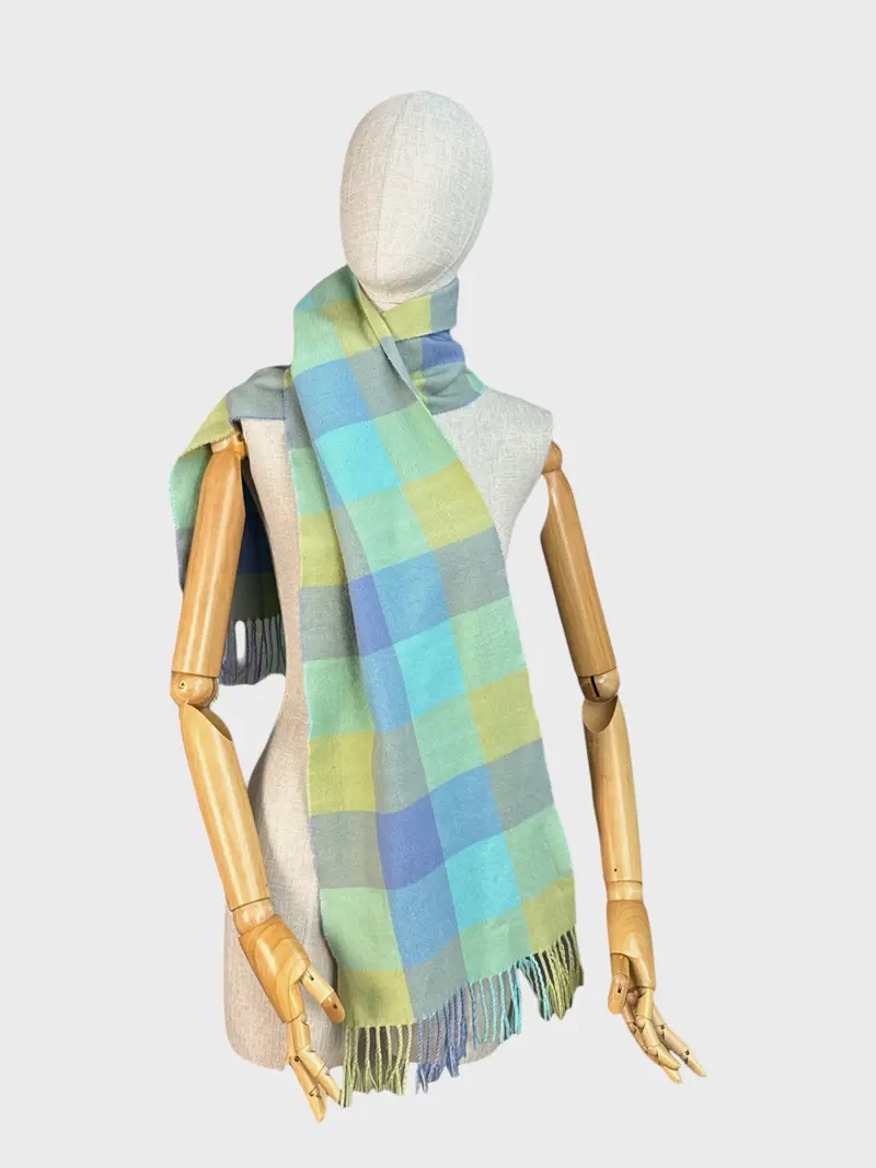 Foulard À Carreaux Mélange Cachemire 1