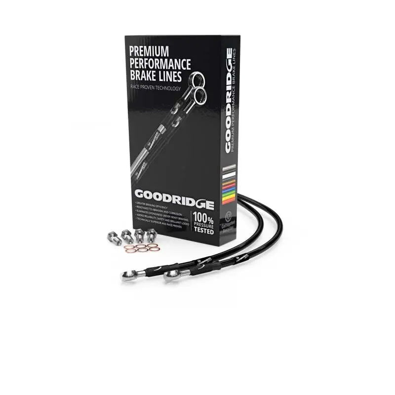 Goodridge 14-22 Harley-Davidson Flh Cvo Multi (W/Abs) Black Front Brake Line W/Clear Fitting 2