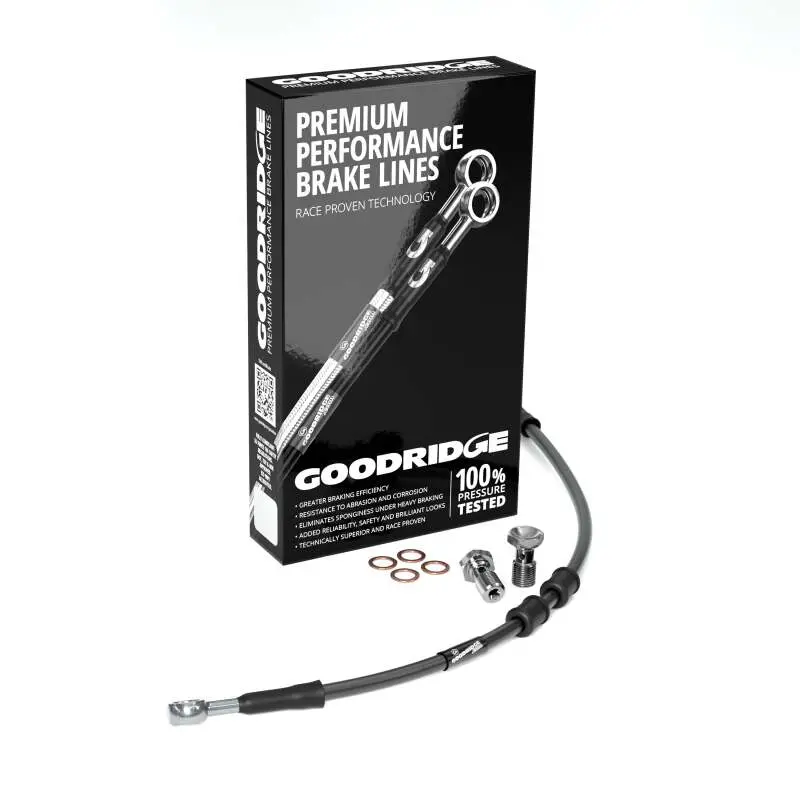 Goodridge 14-22 Hd Flh Cvo Multi (W/Abs) -4In Black Brake Line Kit W/Stainless Steel Fittings 1