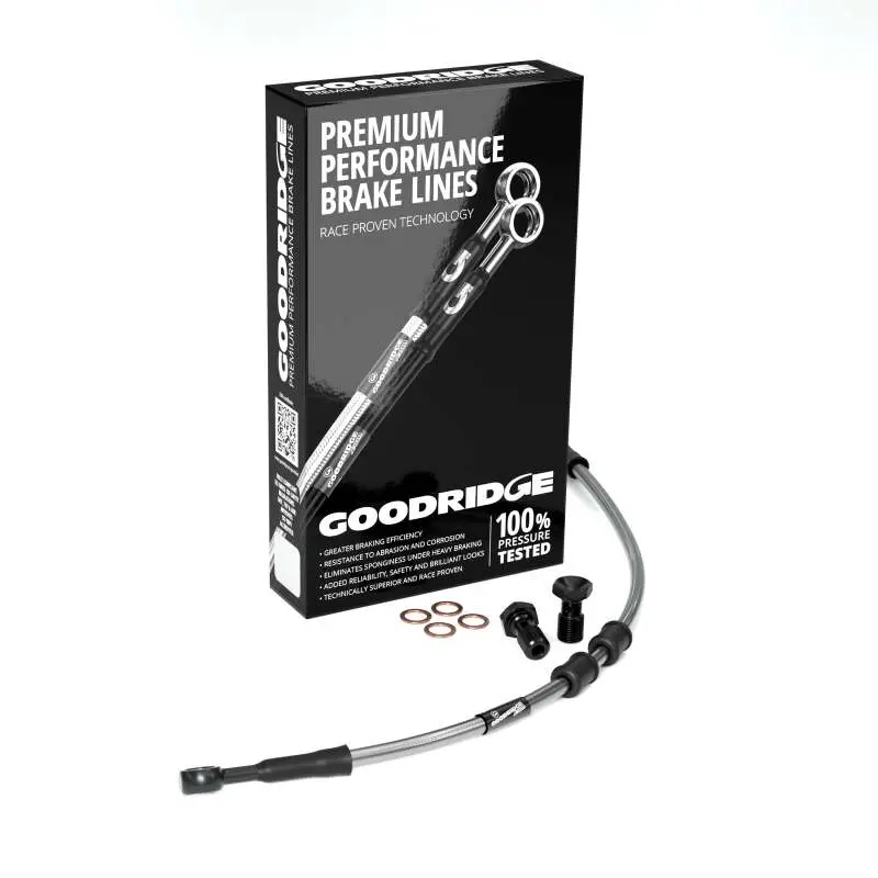Goodridge 2014 Hd Fxsbse Cvo Breakout (W/Abs) +8In Clear Brake Line Kit W/Black Fittings 1
