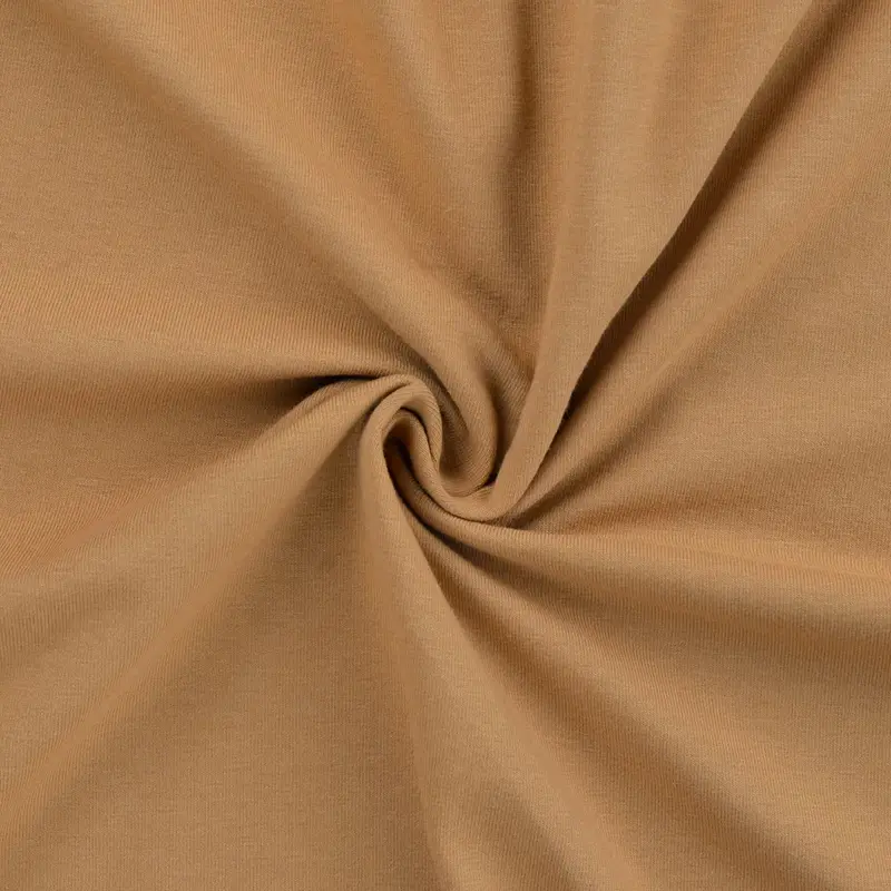 Gots Organic Cotton Jersey Fabric, Caramel 1