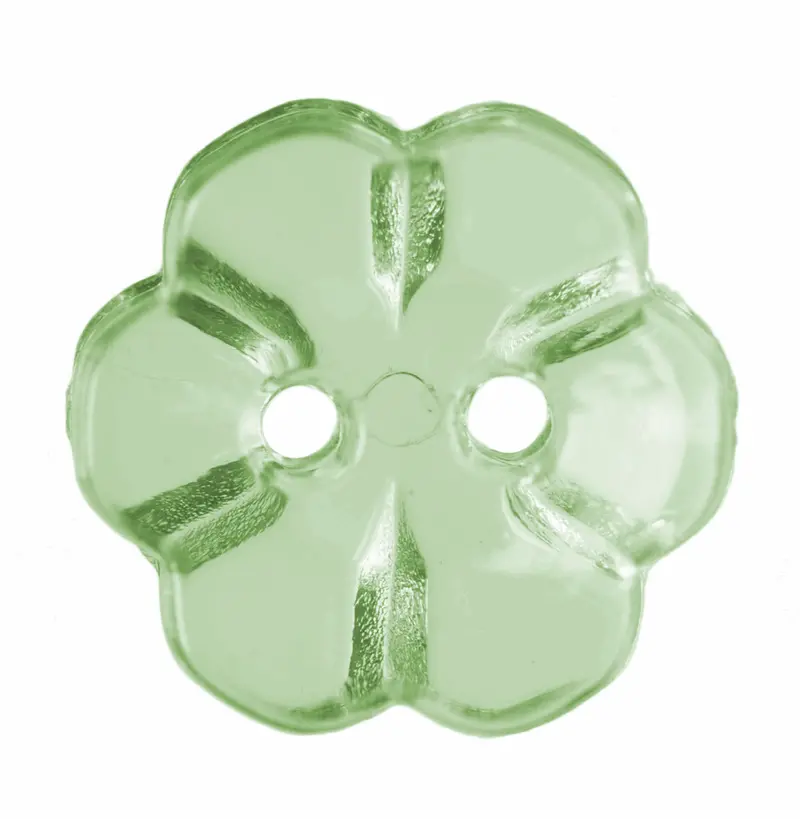 Green Clear Flower Shape Buttons 1