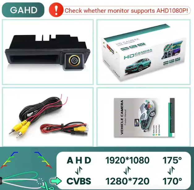 Greenyi 170° Ahd 1080P Car Rear View Camera For Audi A3 8P A6 C6 A1 Q7 A4 B7 B6 S5 A6l Q5 2