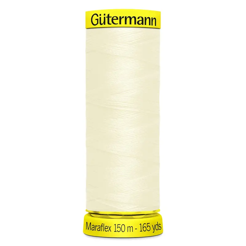 Gutermann Maraflex Stretchy Sewing Thread 150M Colour 1 Ivory 1