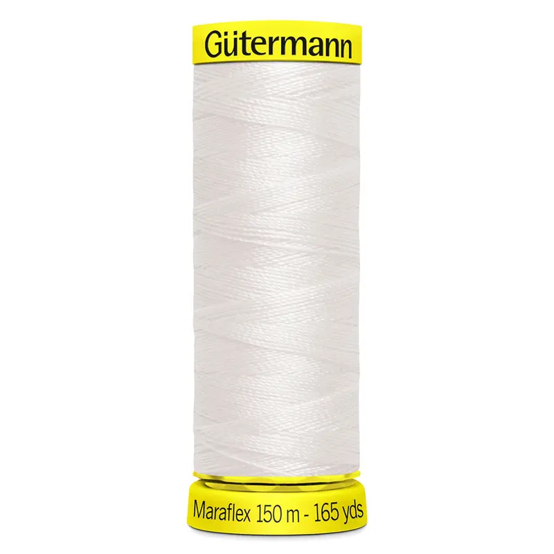 Gutermann Maraflex Stretchy Sewing Thread 150M Colour 111 Off White 1