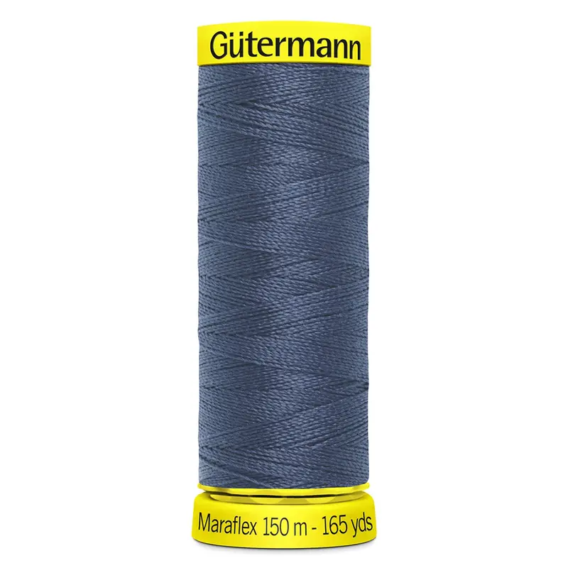 Gutermann Maraflex Stretchy Sewing Thread 150M Colour 112 Blue Grey 1