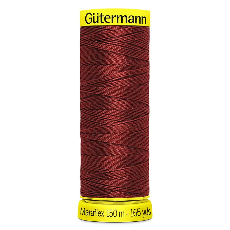 Gutermann Maraflex Stretchy Sewing Thread 150M Colour 12 Dark Red 1