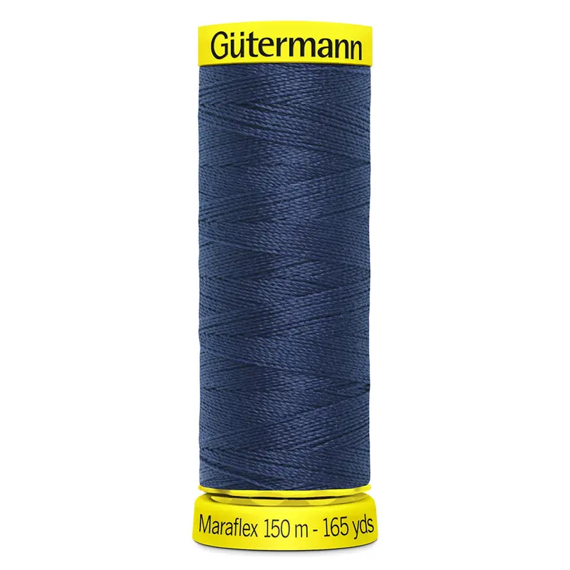 Gutermann Maraflex Stretchy Sewing Thread 150M Colour 13 Dark Blue 1