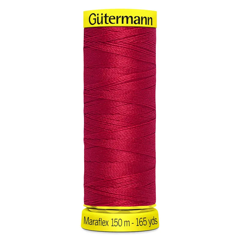 Gutermann Maraflex Stretchy Sewing Thread 150M Colour 156 Red 1