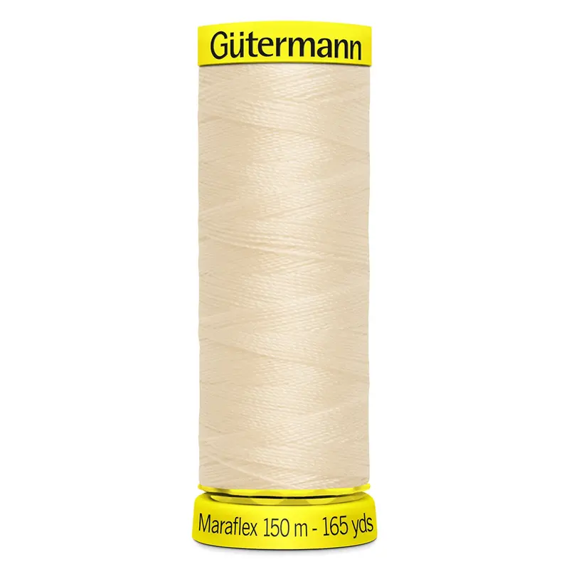 Gutermann Maraflex Stretchy Sewing Thread 150M Colour 169 Cream 1