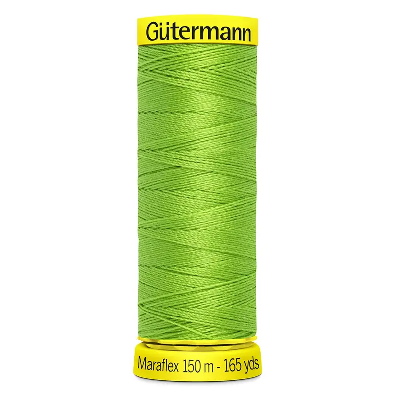 Gutermann Maraflex Stretchy Sewing Thread 150M Colour 336 Chartreuse Green 1