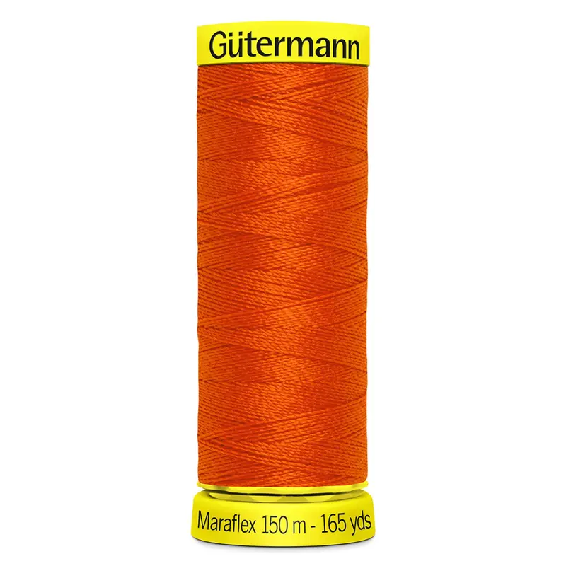 Gutermann Maraflex Stretchy Sewing Thread 150M Colour 351 Dark Orange 1