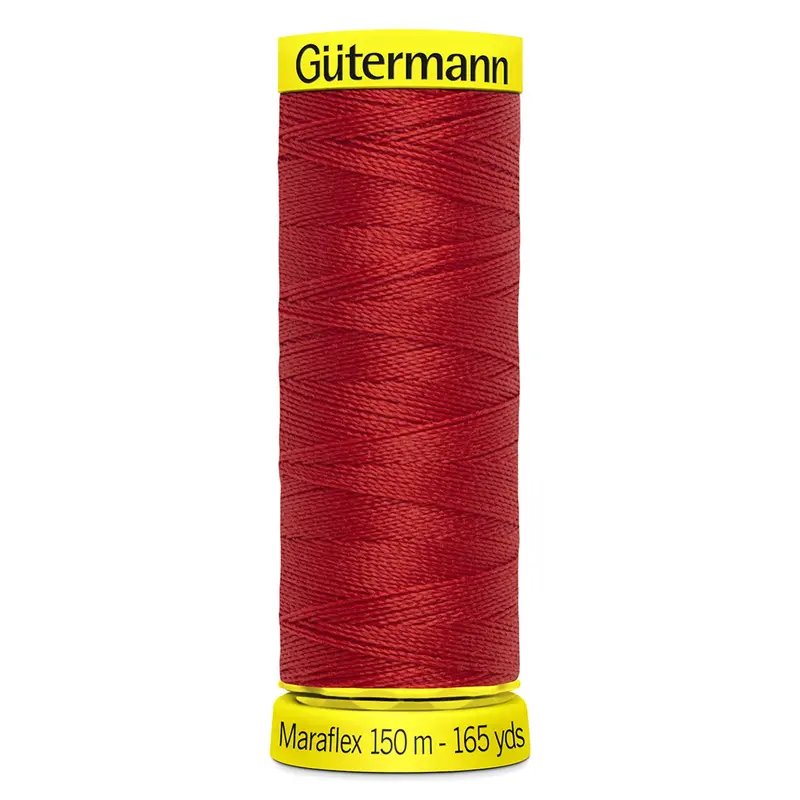 Gutermann Maraflex Stretchy Sewing Thread 150M Colour 364 Brick Red 1