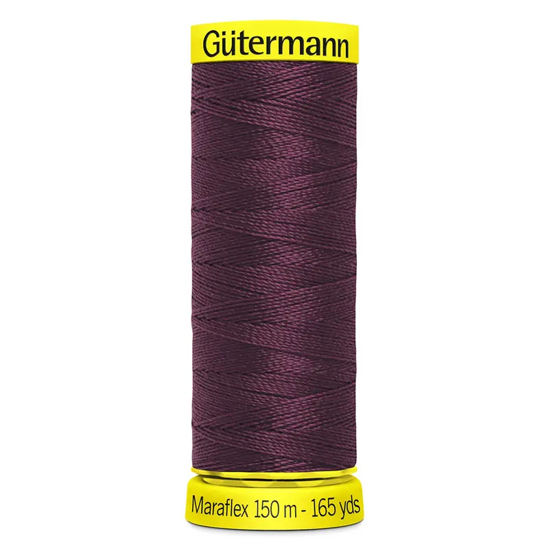 Gutermann Maraflex Stretchy Sewing Thread 150M Colour 369 Wine 1