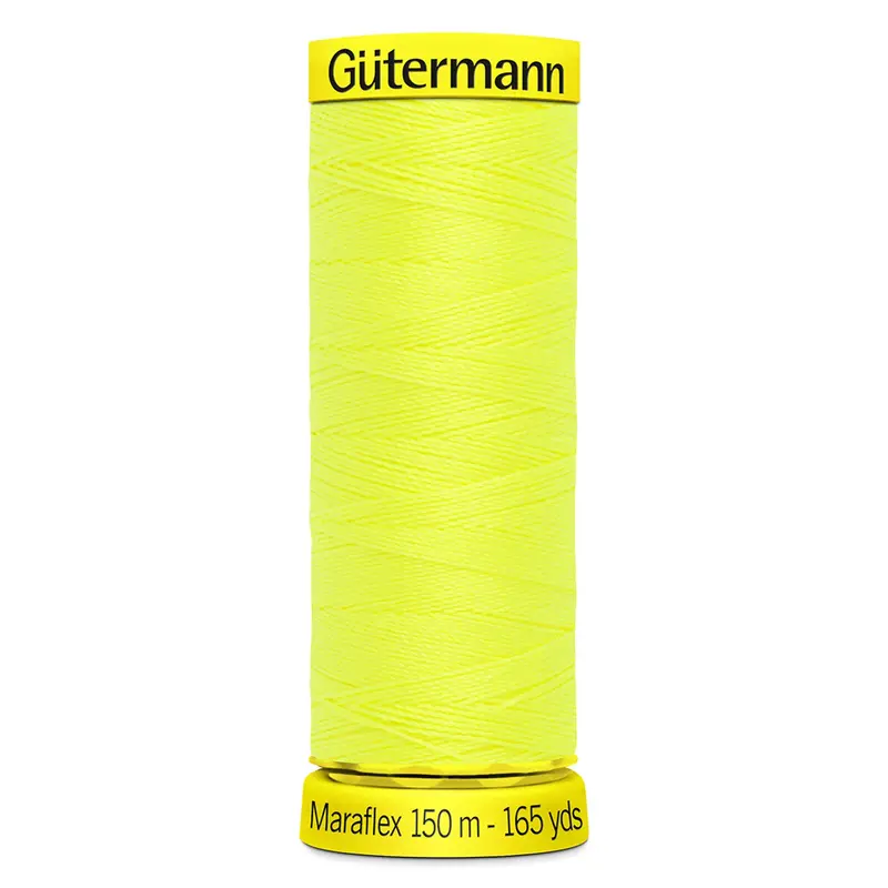Gutermann Maraflex Stretchy Sewing Thread 150M Colour 3835 Neon Yellow 1