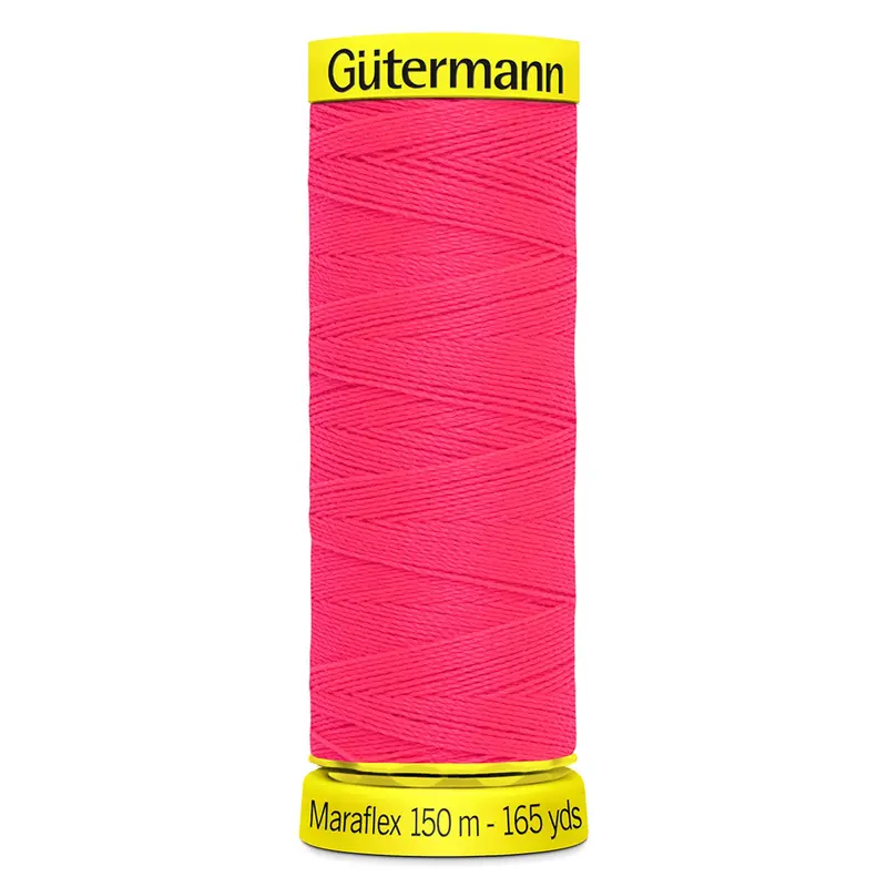 Gutermann Maraflex Stretchy Sewing Thread 150M Colour 3837 Neon Pink 1