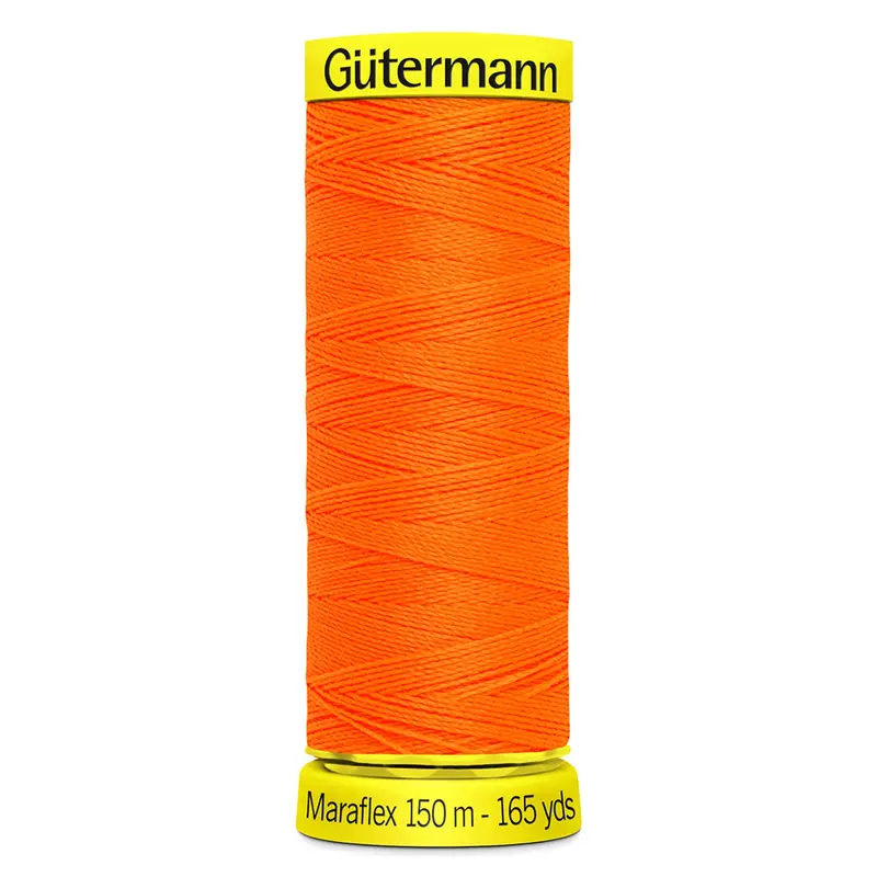 Gutermann Maraflex Stretchy Sewing Thread 150M Colour 3871 Neon Orange 1
